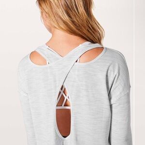 Lululemon Back Into It Long Sleeve space Dye Grey no Size tag M/L